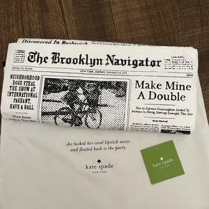 Kate Spade Glitzy Ritzy newspaper clutch rare like new bag
